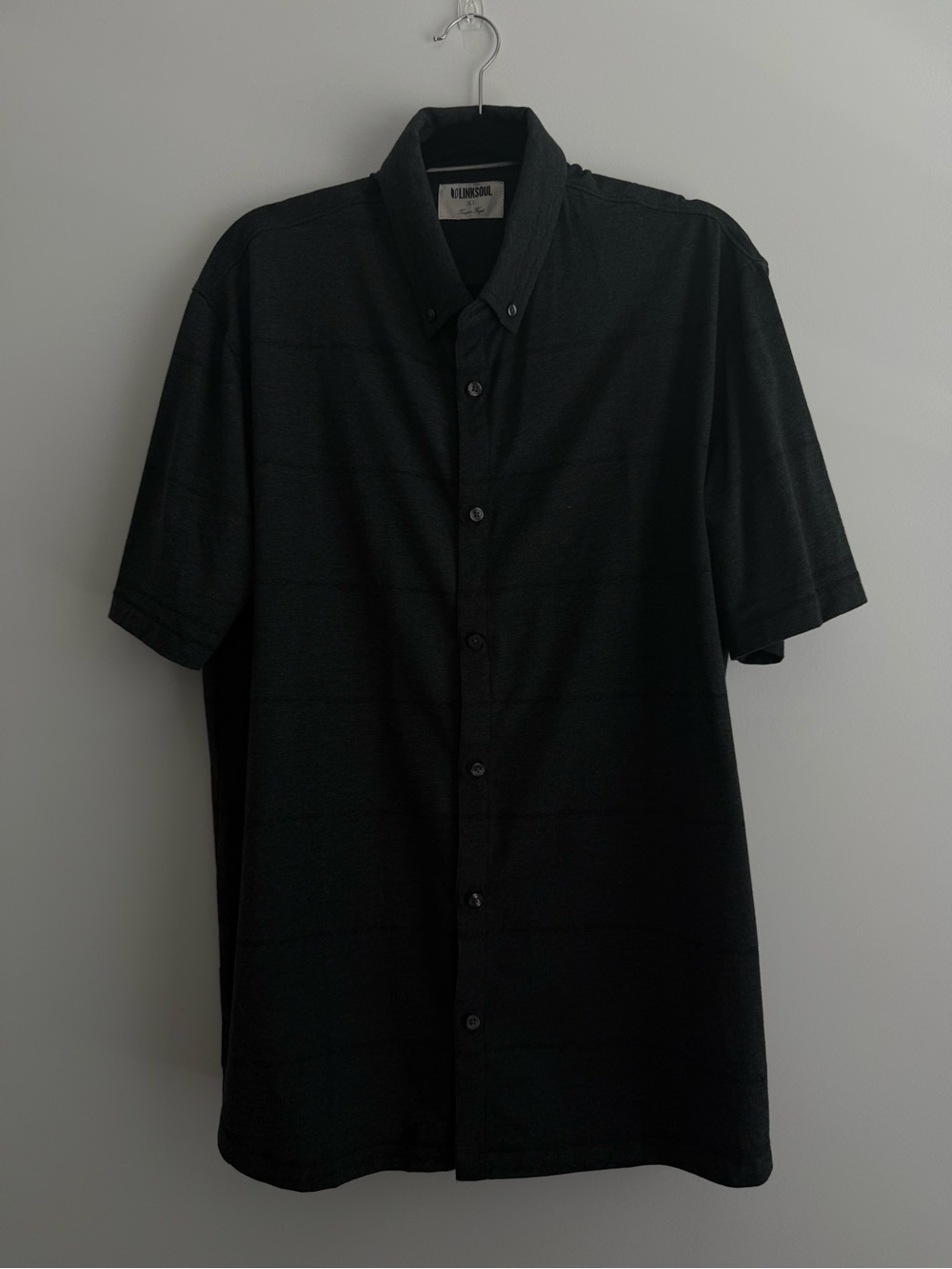 Linksoul Black Short-Sleeve Button-Down Shirt